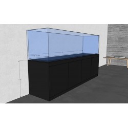 MEUBLE POUR AQUARIUM EN MERISIER RUSSE NOIR 96 X 24 X 30 Meubles et aquariums sur mesures