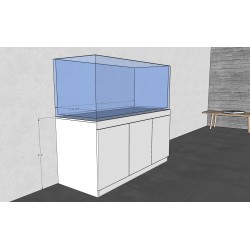 MEUBLE POUR AQUARIUM EN MERISIER RUSSE BLANC 60 X 24 X 30 Meubles et aquariums sur mesures