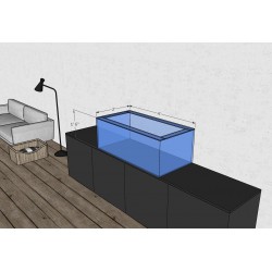 AQ.VERRE CAN. AVEC BORD. POLI CLAIR 47 3/4X 23 3/4X18 88 G Meubles et aquariums sur mesures