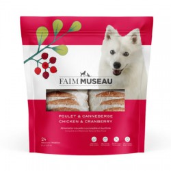 Chien -6 lbs - Poulet et Canneberges (24 medaillons) FAIM MUSEAU Dry Food