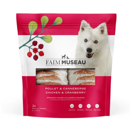 Chien -6 lbs - Poulet et Canneberges (24 medaillons) FAIM MUSEAU Nourritures sèches