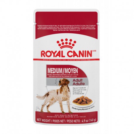 Adult Medium pouch / MOYEN Adulte Pochette   CHUNK ROYAL CANIN Canned Food