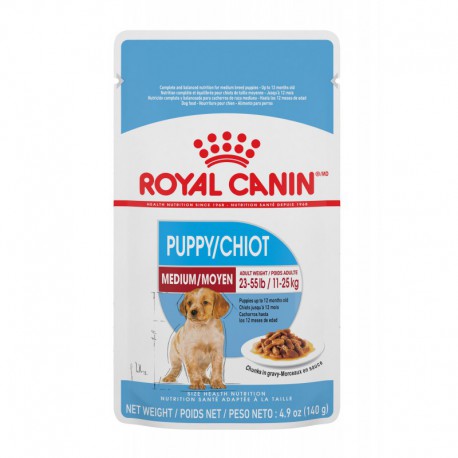 Puppy Medium pouch / MOYEN Chiot PochetteCHUNKS IN ROYAL CANIN Canned Food