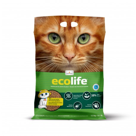 Litière agglomérante Intersand Ecolife 5.5 kg INTERSAND-ECOLIFE Litières