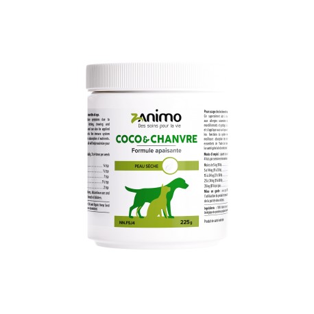 HUILE DE COCO ET CHANVRE 225 ML. (coussinets, antioxydants) ZANIMO Produits entretien