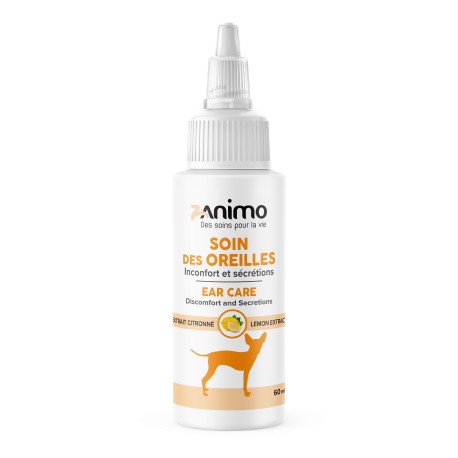 SOINS DES OREILLES 60ml - Chien seulement (OTITES) ZANIMO Produits entretien