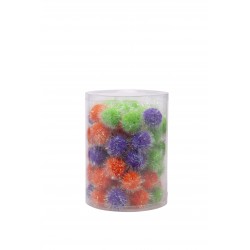 BUDZ CHAT JOUET EN JARRE BALLES POMPONS COLOREES (60 UNITES)  Jouets