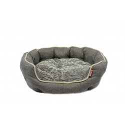 BUD Z CHIEN LIT ROND REBORDS ELEVES DELUXE 29 X24  GRIS
