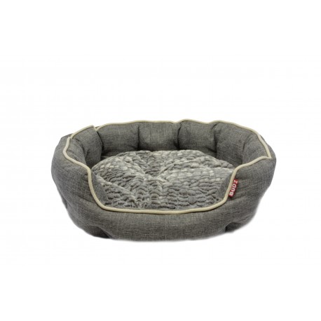 BUDZ CHIEN LIT ROND REBORDS ELEVES DELUXE 29 X24 GRIS  Lits, coussins, paniers