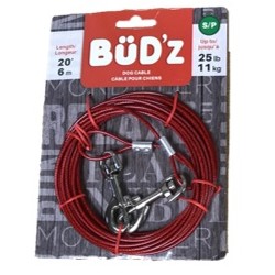 BUDZ CHIEN CABLE ATTACHE 20 (JUSQU A 25 LBS) BUDZ Laisses et colliers