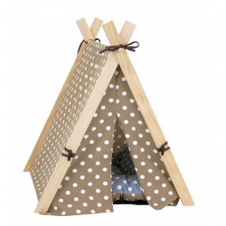 BUDZ CHAT TENTE STYLE CAMPING SBLE A POIS BLANC 23X21X26 BUDZ Jouets