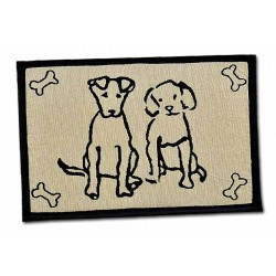 PROMO - Septembre - LOVING PETS TAPIS-NAPPERON BEIGE CHIENS Bols eau et nourriture