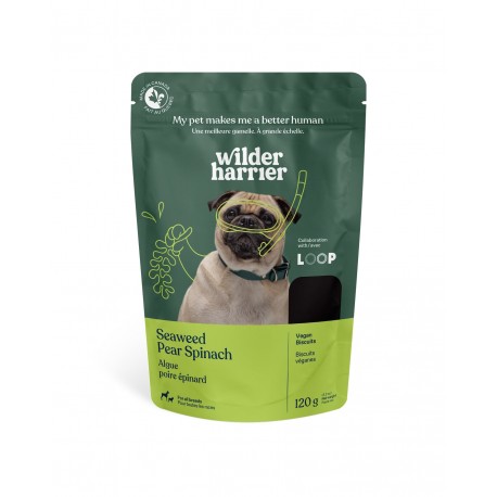 WILDER HARRIER CHIEN VEGANE WAKAME POIRE EPINARD 120G (CS6) WILDER HARRIER Treats