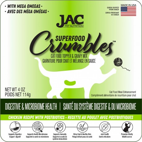JAC CHAT - CRUMBLES DE POULET 4OZ Friandises
